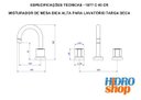 Ver imagem 2 de Misturador de Mesa Bica Alta para Lavatório Targa Deca - 1877c40cr