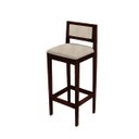Ver imagem 6 de Kit 2 Banquetas Assento Encosto Estofado em Linho Hellen:imbuia com Palha