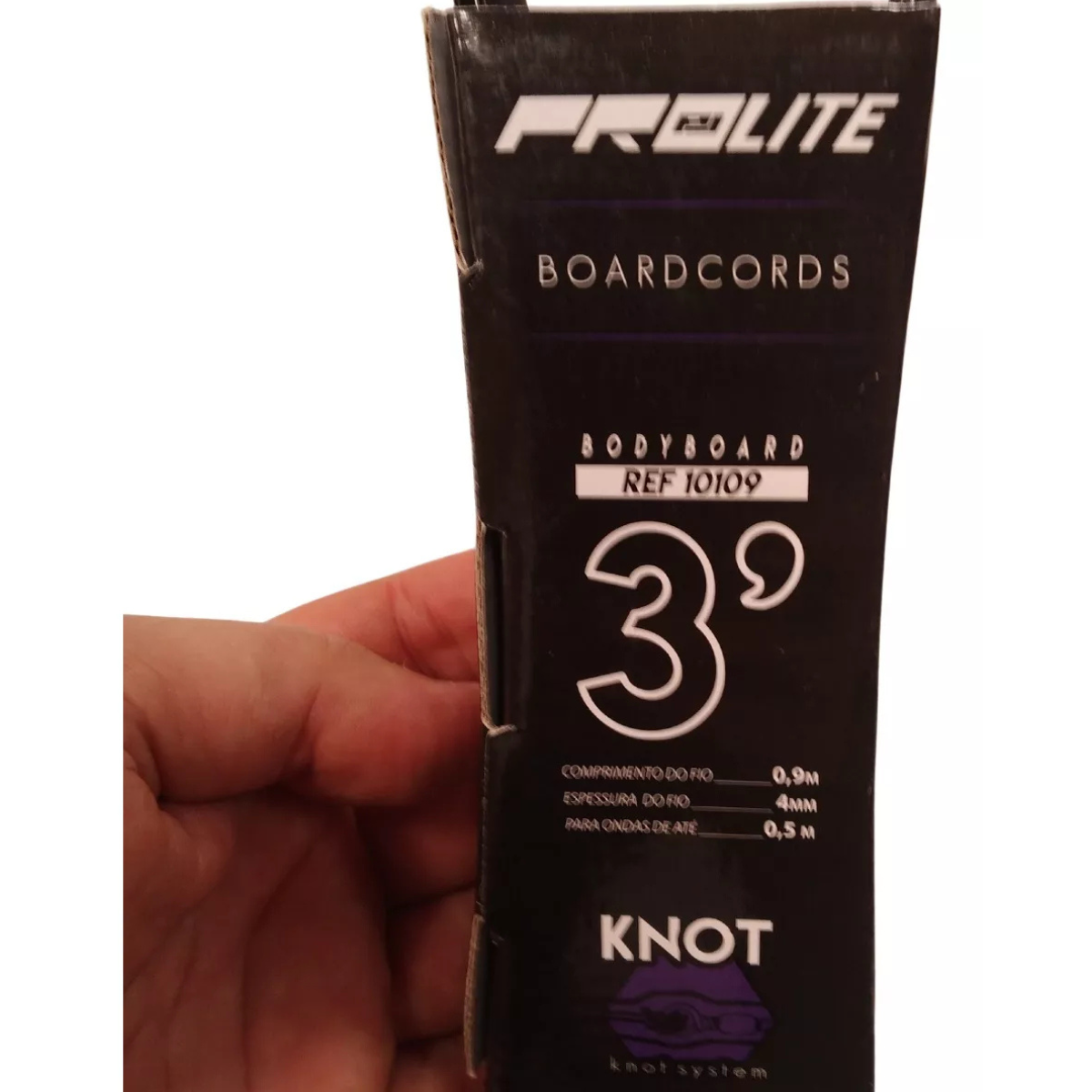 Leash Bodyboard 3 Pés Corda 4mm Super Leve Resistência Prolite:preto - 5