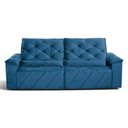 Ver imagem 4 de Sofá com Chaise Sirius 2 Lugares Retrátil e Reclinável 290cm Azul