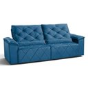 Ver imagem 3 de Sofá com Chaise Sirius 2 Lugares Retrátil e Reclinável 290cm Azul
