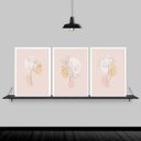Ver imagem 2 de Kit 3 Quadros Suaves Rosinhas Minimalistas 33x24cm:Madeira preta