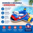 Ver imagem 4 de Boia Bote Bebe Infantil Aviao com Assento Fralda Inflavel Agua Piscina Praia Meninos Meninas