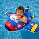 Ver imagem 7 de Boia Bote Bebe Infantil Aviao com Assento Fralda Inflavel Agua Piscina Praia Meninos Meninas