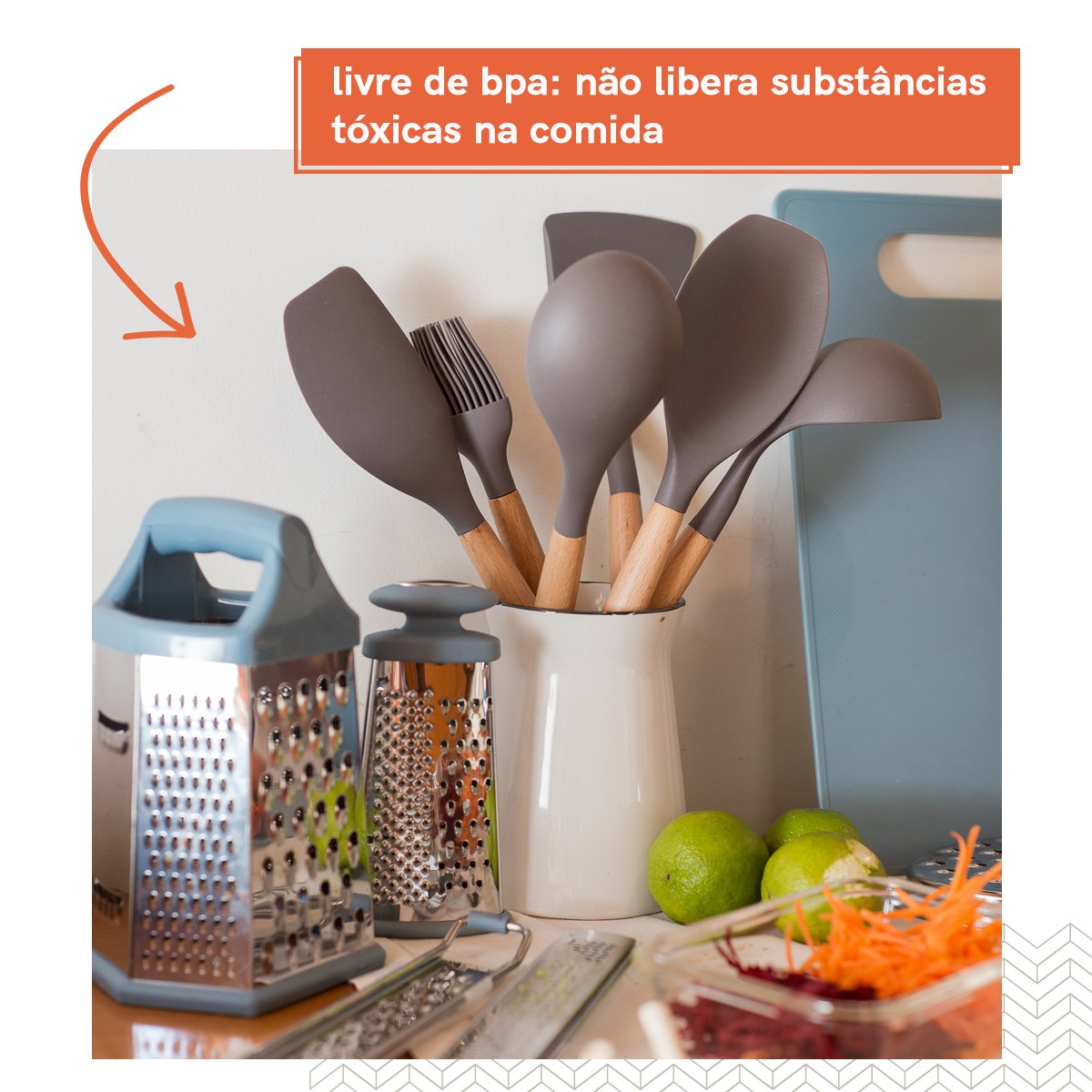 Conjunto Kit de Utensílios de Cozinha Silicone OIKOS - 6 Pçs - 3