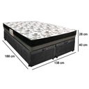 Ver imagem 2 de Cama Box Baú Casal Suede Bipartido + Colchão Ortobom Iso Dupla Face 60x138x188 Preto