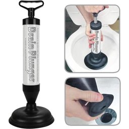 Desentupidor de Vaso Alta Pressao Ar Semi Profissional Manual Sanitario Pia Cano Dreno Bomba Succao - 9