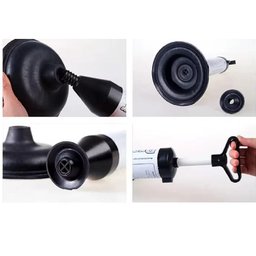 Desentupidor de Vaso Alta Pressao Ar Semi Profissional Manual Sanitario Pia Cano Dreno Bomba Succao - 7