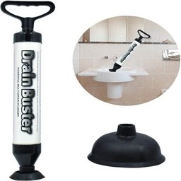 Desentupidor de Vaso Alta Pressao Ar Semi Profissional Manual Sanitario Pia Cano Dreno Bomba Succao - 2