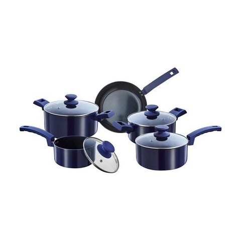 Conjunto de 5 Panelas com Revestimento Antiaderente em Cerâmica Diamond Azul Haüskraft