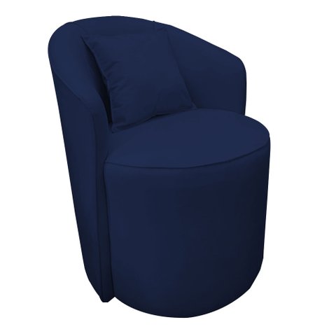 Poltrona Laura com Almofada Suede Azul Marinho - Dominic Decor Dominic Decpr