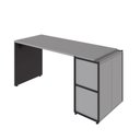 Ver imagem 4 de Mesa Escritório 150cm com Nicho Aéreo Industrial F5 Office Cor:cinza Sagrado com Preto