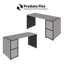 Ver imagem 6 de Mesa Escritório 150cm com Nicho Aéreo Industrial F5 Office Cor:cinza Sagrado com Preto