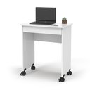 Ver imagem 2 de Escrivaninha Compacta Para Notebook Branco Com Rodinhas e Gaveta
