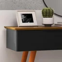 Ver imagem 2 de Aparador Retrô com 2 Gavetas Outlet Preto com Freijó
