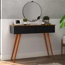 Ver imagem 1 de Aparador Retrô com 2 Gavetas Outlet Preto com Freijó