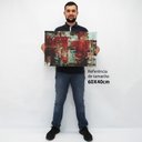 Ver imagem 2 de Quadro Decorativo em Canvas Abstrato Colors - Moldura Preta - 60 x 40cm