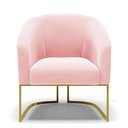Ver imagem 3 de Poltrona Stella Suede Rosa Bebê Base Industrial Dourada - D’Rossi