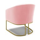 Ver imagem 5 de Poltrona Stella Suede Rosa Bebê Base Industrial Dourada - D’Rossi