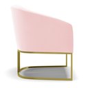 Ver imagem 4 de Poltrona Stella Suede Rosa Bebê Base Industrial Dourada - D’Rossi