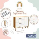 Ver imagem 2 de Cômoda Infantil Isis 1 Porta e 4 Gavetas Branco/savana - Reller Móveis Branco/savana