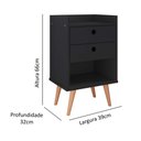 Ver imagem 5 de Conjunto Kit Quarto 2 Mesas de Cabeceira Retrô Bento Mesinha Com Gaveta - Preto -Lojas Rpm