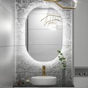 Ver imagem 3 de Espelho Lapidado Oval Iluminado com Led Frio - 70x120cm Woodglass Oval Iluminado Led