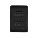 Ver imagem 1 de Tomada Dupla Fame Habitat Black 2P+T 20A com Placa 4x2 Preta
