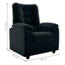 Ver imagem 2 de Poltrona Reclinável Almofadada Ripon Veludo Inca Preto