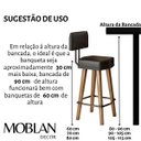Ver imagem 2 de Conjunto 4 Banquetas Decorativo para Bancada com Encosto Balcão Cozinha Confortável Pés Palito