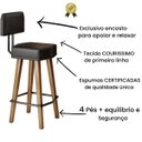 Ver imagem 5 de Conjunto 4 Banquetas Decorativo para Bancada com Encosto Balcão Cozinha Confortável Pés Palito
