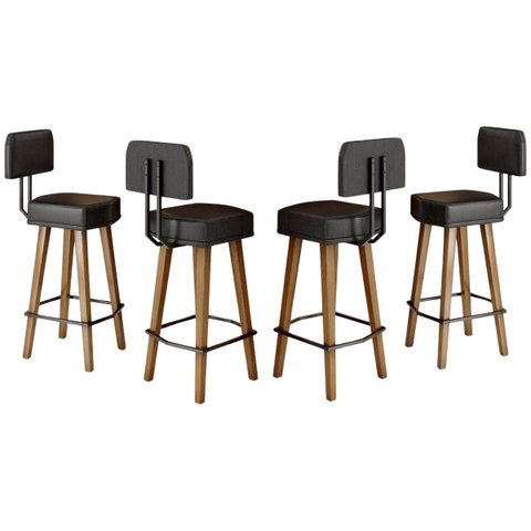 Conjunto 4 Banquetas Decorativo para Bancada com Encosto Balcão Cozinha Confortável Pés Palito