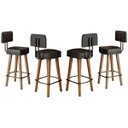 Ver imagem 1 de Conjunto 4 Banquetas Decorativo para Bancada com Encosto Balcão Cozinha Confortável Pés Palito