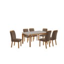 Ver imagem 2 de Conjunto de Mesa de Jantar Dublin 180 Tp MDF Vidro Canto Copo 6 Cadeiras Mariana