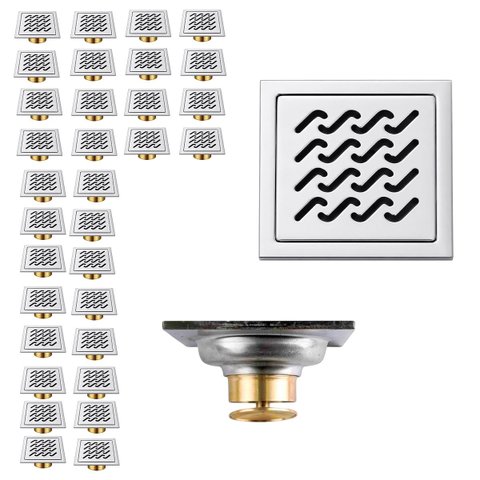 Ralo 10x10 Kit 32 Uni Inox Casa Anti Odor Higienico Anti Inseto Lavabo Banheiro Varanda Quintal Lava