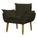 Ver imagem 3 de Kit 2 Poltronas Decorativa Sala e Quarto Opala Suede Herrero:marrom Escuro