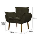 Ver imagem 6 de Kit 2 Poltronas Decorativa Sala e Quarto Opala Suede Herrero:marrom Escuro