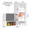 Armário Suspenso Micro-ondas / Bancada de Estudo Duda - Branco Brilho - Rpm Móveis - 4