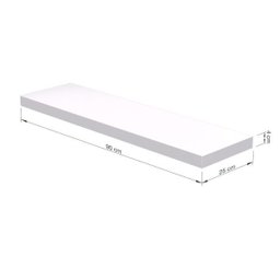 Prateleira Suporte Embutido 90x25cm Branca - Conceito - 3