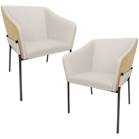 Kit 2 Cadeiras para Sala de Jantar Estar Living Olívia L02 Linho Cru Couríssimo Fendi - Lyam Decor