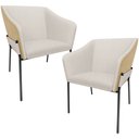 Ver imagem 1 de Kit 2 Cadeiras para Sala de Jantar Estar Living Olívia L02 Linho Cru Couríssimo Fendi - Lyam Decor