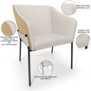 Ver imagem 4 de Kit 2 Cadeiras para Sala de Jantar Estar Living Olívia L02 Linho Cru Couríssimo Fendi - Lyam Decor