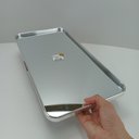 Ver imagem 3 de Bandeja Decorativa de Metal Prata 1x40x20cm Servir Mesa Organizar Café Aparador