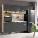 Ver imagem 1 de Cozinha Compacta Aurora com Balcão - Avena / Grafite
