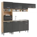 Ver imagem 2 de Cozinha Compacta Aurora com Balcão - Avena / Grafite