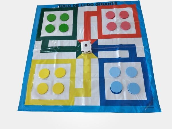 Jogo Ludo Luxo Gigante Tamanho 60x50cm 2 A 4 Jogadores