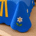 Ver imagem 5 de Kit Cobre Leito Infantil Solteiro Aquarela 2 Peças Colcha Estampado Girafinhas Azul