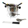 Conjunto Fondue 10 Peças Inox Fruta Chocolate Doce Salgado Torrada Carne Queijo Frio Inverno Outono  - 5