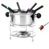 Conjunto Fondue 10 Peças Inox Fruta Chocolate Doce Salgado Torrada Carne Queijo Frio Inverno Outono  - 1