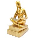 Ver imagem 2 de Estátua Figura Pensador Estudando Enfeite Decorativo Casa Estatueta Reflexão Mesa Escritório Decoraç